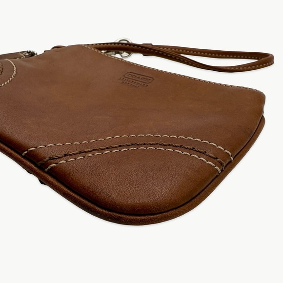 Vintage Y2K Coach Leather Small Zipper Wristlet Wallet | Brown | Silver Hardware - Picture 4 of 10